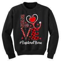 Love Registered Nurse Valentines Day Flannel Gift Nurse T Shirt Youth Sweatshirt | Artistshot