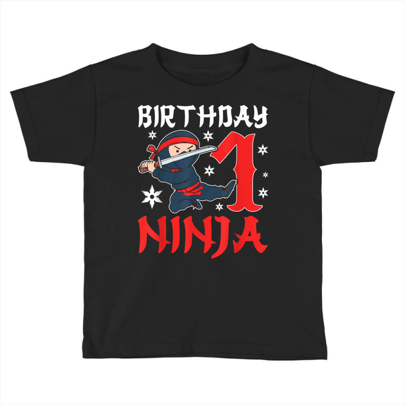 Little Ninja Kid One Years Old Boy 1st Natal Birthday Party T Shirt Toddler T-shirt by latodorjnb | Artistshot