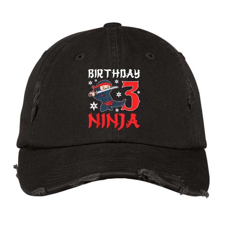 Little Ninja Kid Three Years Old 3rd Natal Birthday Party T Shirt Vintage Cap by latodorjnb | Artistshot