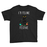 Cat Christmas Feline Festive Women & Kids Xmas Youth Tee | Artistshot