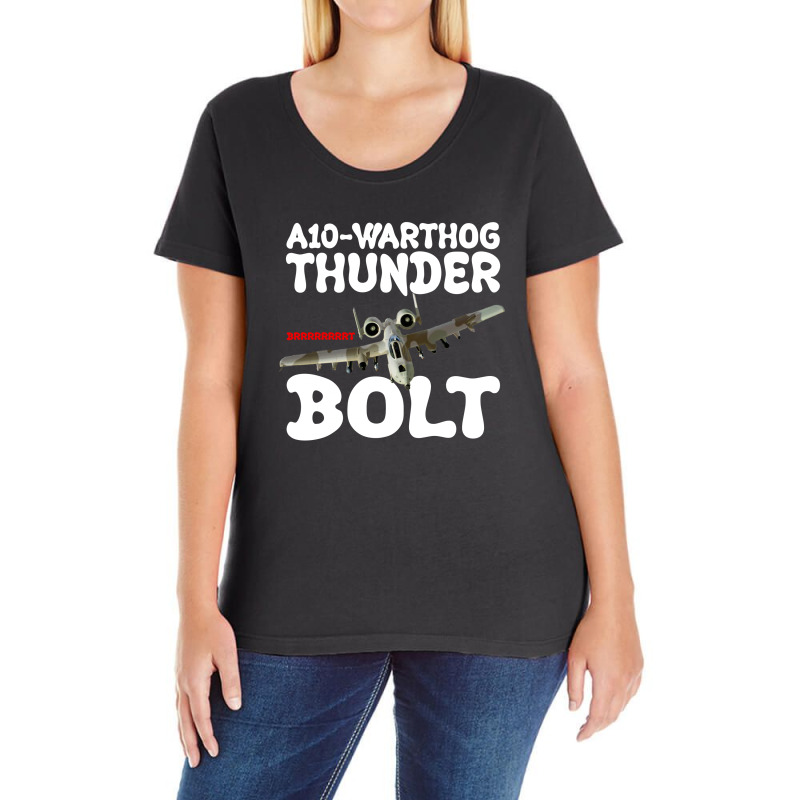 A10 Warthog Thunder Bolt For Dark Ladies Curvy T-Shirt by Gurkan | Artistshot