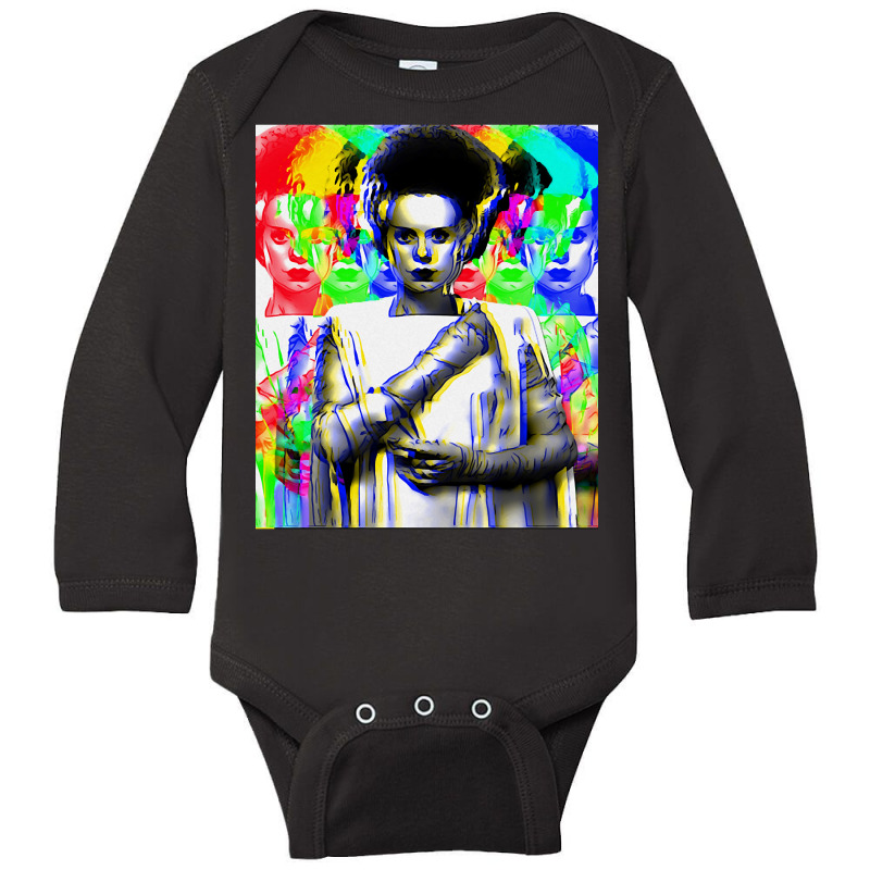 Trending Kaleidoscopic Bride Of Frankenstein Long Sleeve Baby Bodysuit | Artistshot