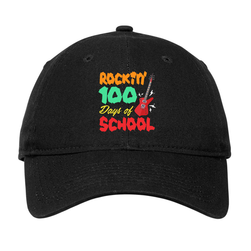 Funny 100 Days Of School Gift T  Shirt Music Note Rocking 100 Days Of Adjustable Cap by jazmyne19387 | Artistshot