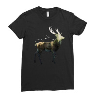 Forest Deer Ladies Fitted T-shirt | Artistshot