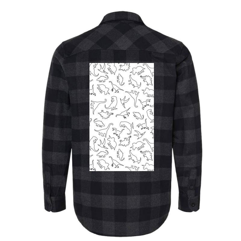 Dinosaur Pattern Outline Flannel Shirt by Slackftg | Artistshot