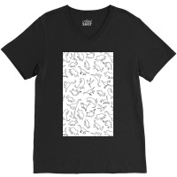 Dinosaur Pattern Outline V-neck Tee | Artistshot