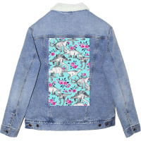 Dinosaurs And Roses Unisex Sherpa-lined Denim Jacket | Artistshot