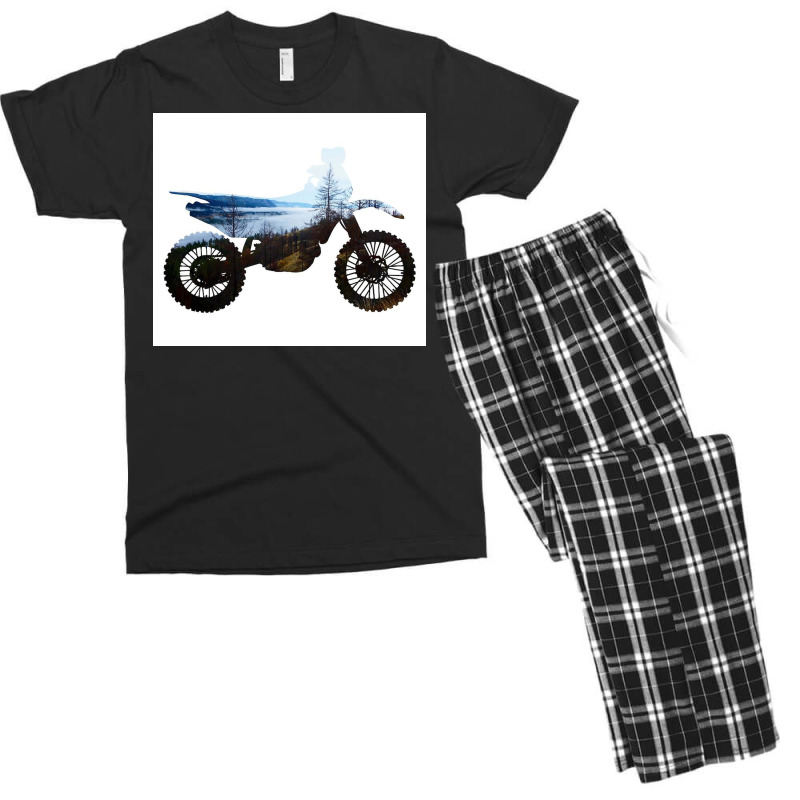 Dirt Bike Dirt Bike Mountains Nature Men's T-shirt Pajama Set by Slackftg | Artistshot