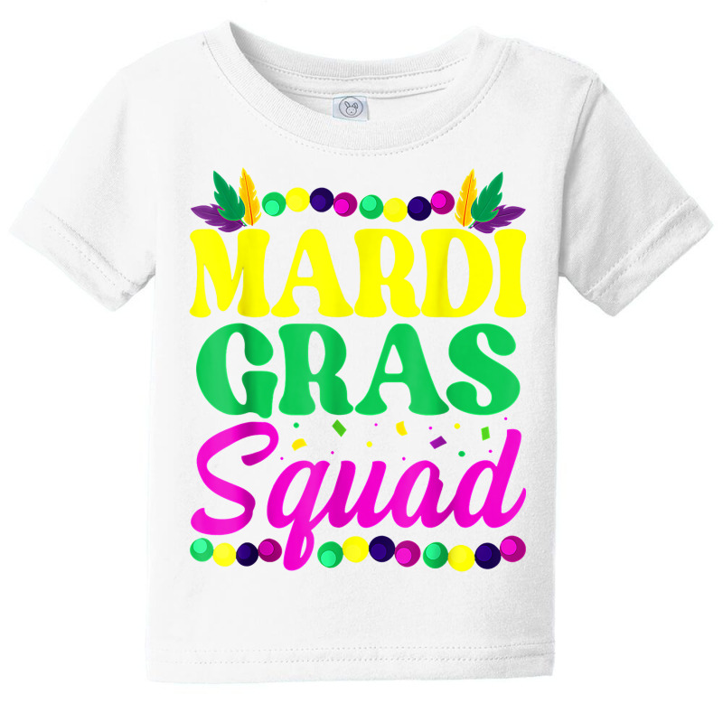 Mardi Gras Squad Funny Mask Bead Festival Parade New Orleans T Shirt Baby Tee by latodorjnb | Artistshot