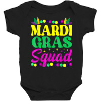 Mardi Gras Squad Funny Mask Bead Festival Parade New Orleans T Shirt Baby Bodysuit | Artistshot