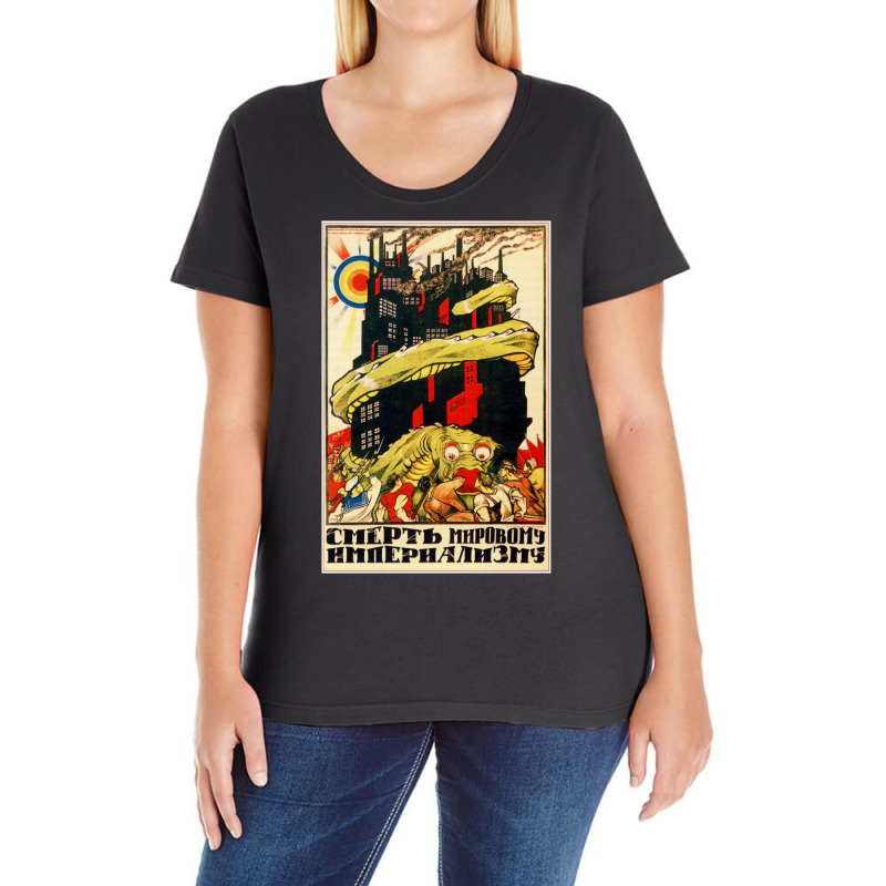 Death To World Imperialism Soviet Propaganda Ladies Curvy T-Shirt by ziembakhadse8 | Artistshot