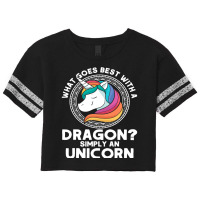 What Goes Best With A Dragon Simply An Unicorn Dragon Scorecard Crop Tee | Artistshot