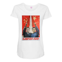 Sino Soviet Propaganda Maternity Scoop Neck T-shirt | Artistshot