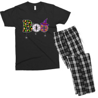 Scary Boo With Witch Hat And Spider Halloween Costume Men's T-shirt Pajama Set | Artistshot