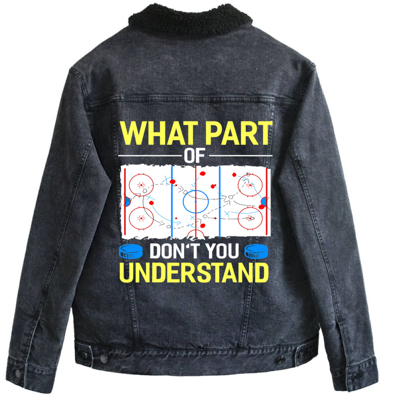 What Part Of Dont You Understand Hockey Goalie Ice Sport Unisex Sherpa-Lined Denim Jacket by MELISSABISHOP | Artistshot