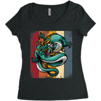 Retro Dragon Shirt Vintage Imagine Chinese Dragon Believer 1 Women's Triblend Scoop T-shirt | Artistshot