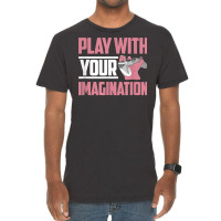 Play With Your Imagination Video Game Player Gaming Gamer T Shirt Vintage T-shirt | Artistshot