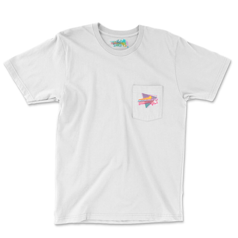 Massachusetts State Outrun Graphic Pocket T-Shirt by ojanenpjantam | Artistshot