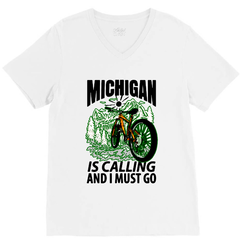 Regalo Michigan Travels Pod V-neck Tee | Artistshot