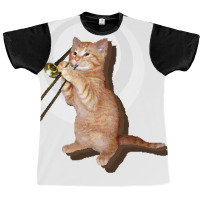 Trombone Cat Graphic T-shirt | Artistshot