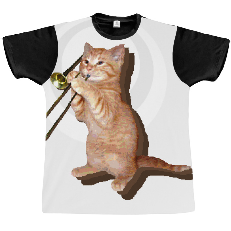 Trombone Cat Graphic T-shirt by ouadiecaitoq | Artistshot