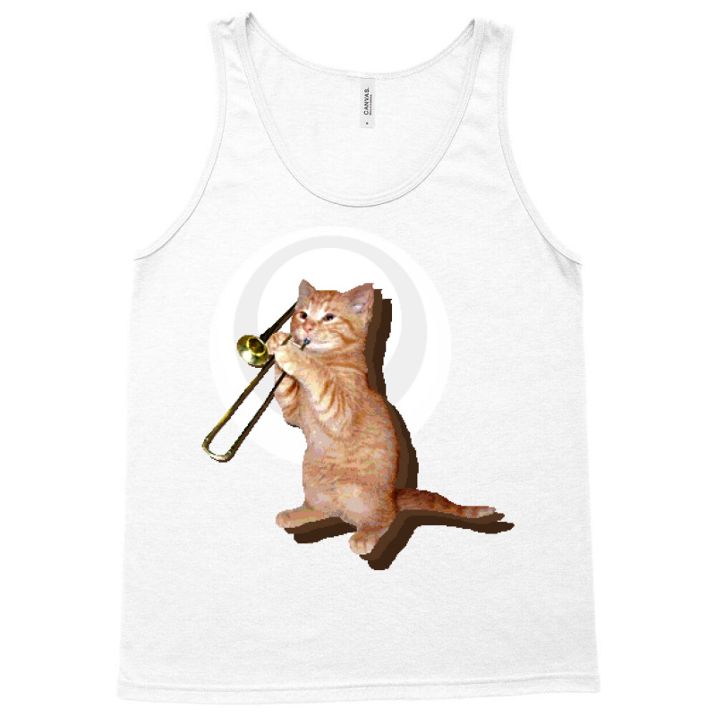 Trombone Cat Tank Top by ouadiecaitoq | Artistshot