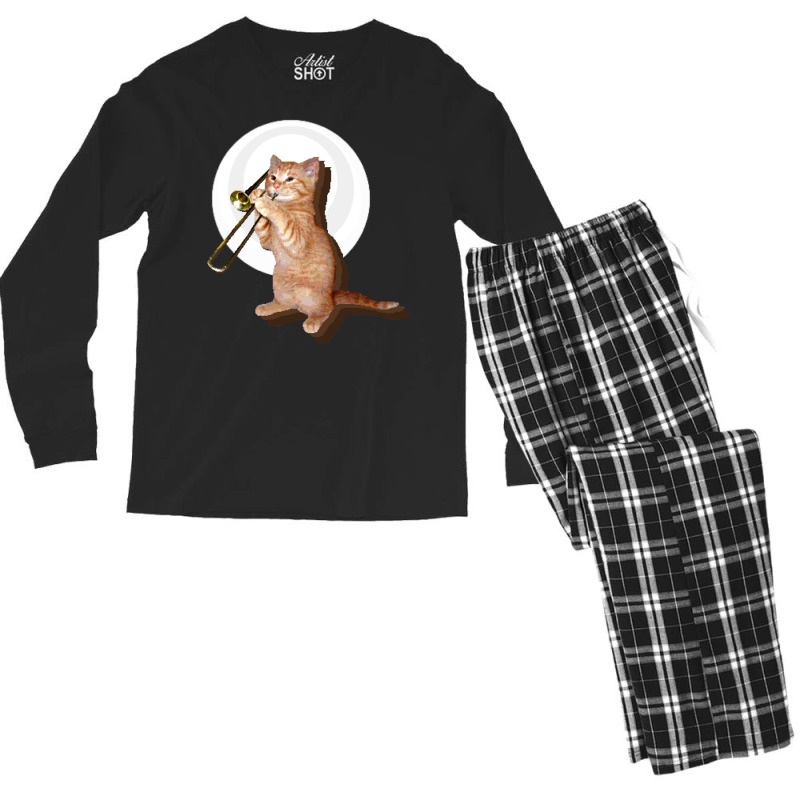 Trombone Cat Men's Long Sleeve Pajama Set by ouadiecaitoq | Artistshot