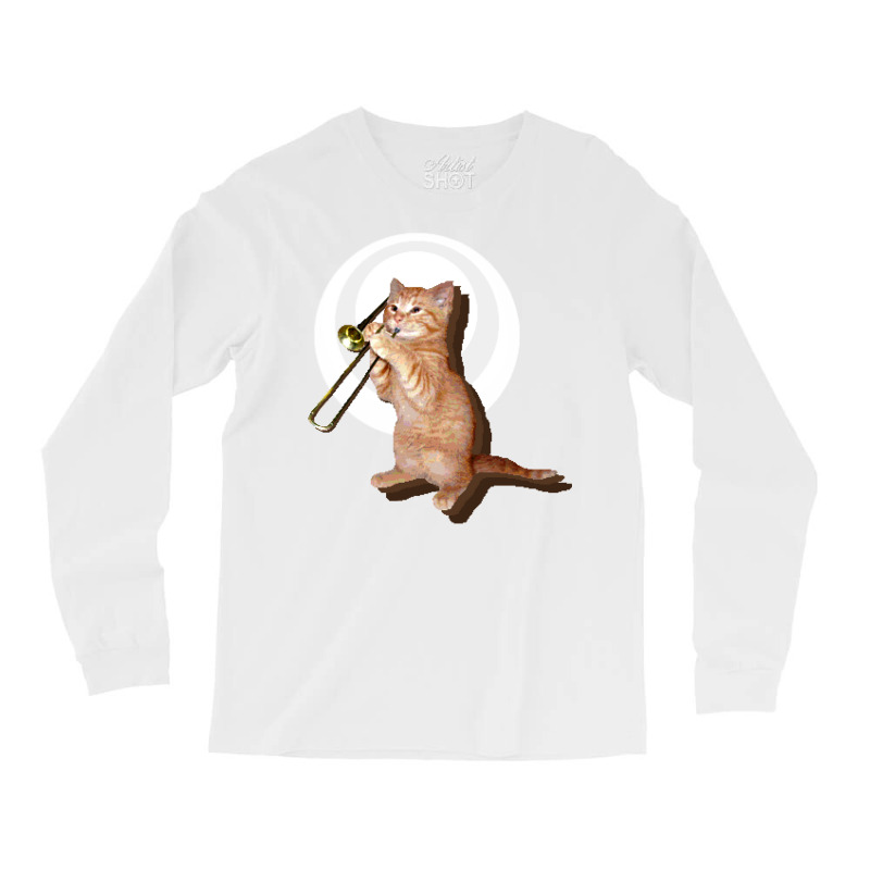 Trombone Cat Long Sleeve Shirts by ouadiecaitoq | Artistshot