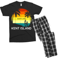 Retro Kent Island Beach Vintage Surf Palm 70s Venice T Shirt Men's T-shirt Pajama Set | Artistshot