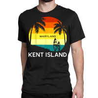 Retro Kent Island Beach Vintage Surf Palm 70s Venice T Shirt Classic T-shirt | Artistshot