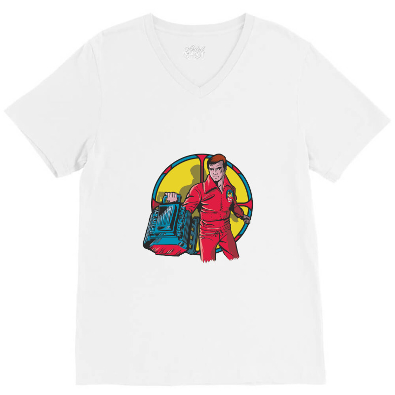 El Hombre Nuclear   Bionic Man V-Neck Tee by kumkunari | Artistshot