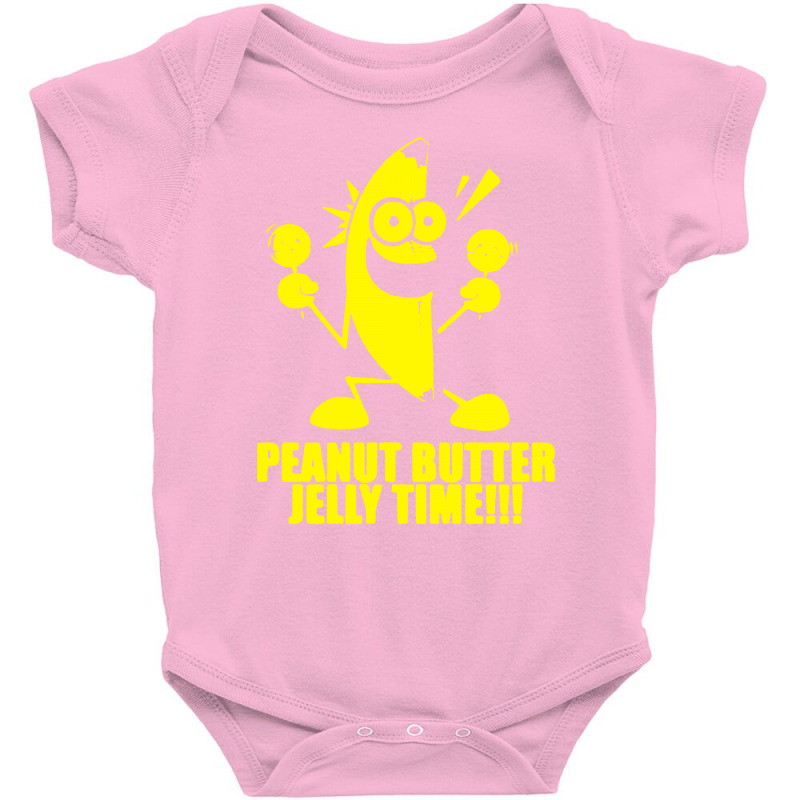 Custom Peanut Butter Jelly Time Banana Baby Bodysuit By Mdk Art