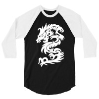 White Firedrake Chinese Dragon Kung Fun Tai Chi Dragon 3/4 Sleeve Shirt | Artistshot