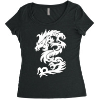 White Firedrake Chinese Dragon Kung Fun Tai Chi Dragon Women's Triblend Scoop T-shirt | Artistshot