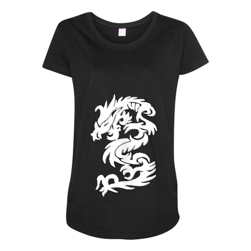 White Firedrake Chinese Dragon Kung Fun Tai Chi Dragon Maternity Scoop Neck T-shirt by MELISSABISHOP | Artistshot