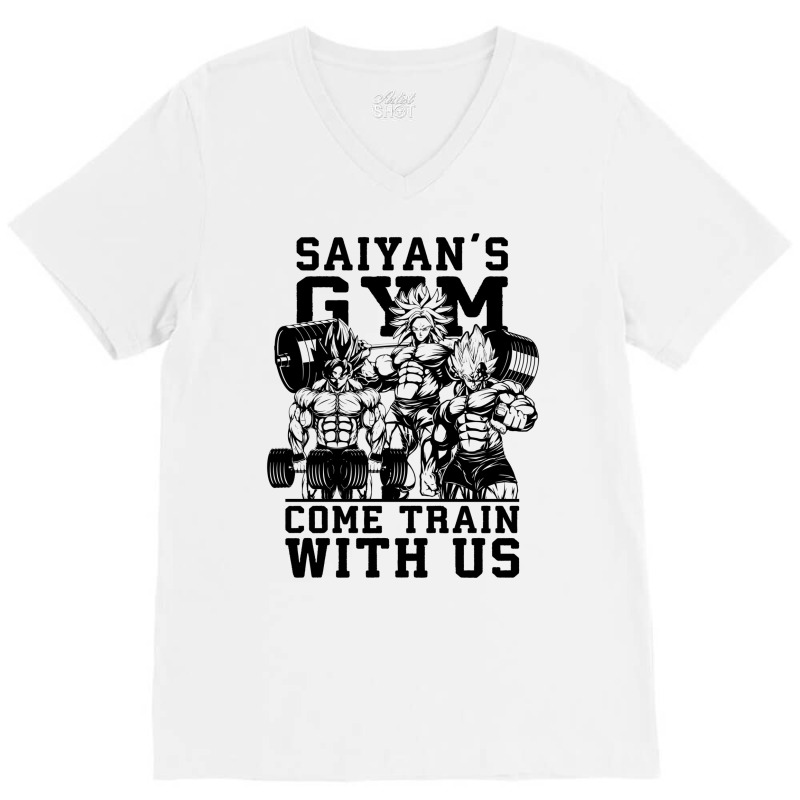 Saiyan's Gym   Come Train With Us   Anime Gym Motivational 1 V-neck Tee | Artistshot