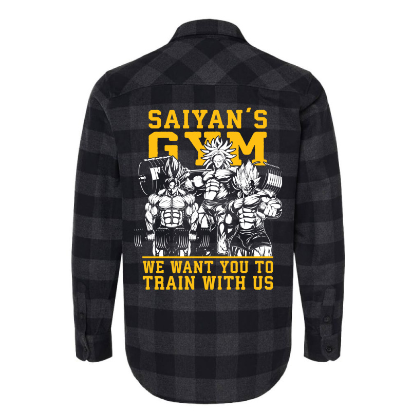 Saiyan's Gym   Train With Us   Anime Gym Motivational Flannel Shirt | Artistshot