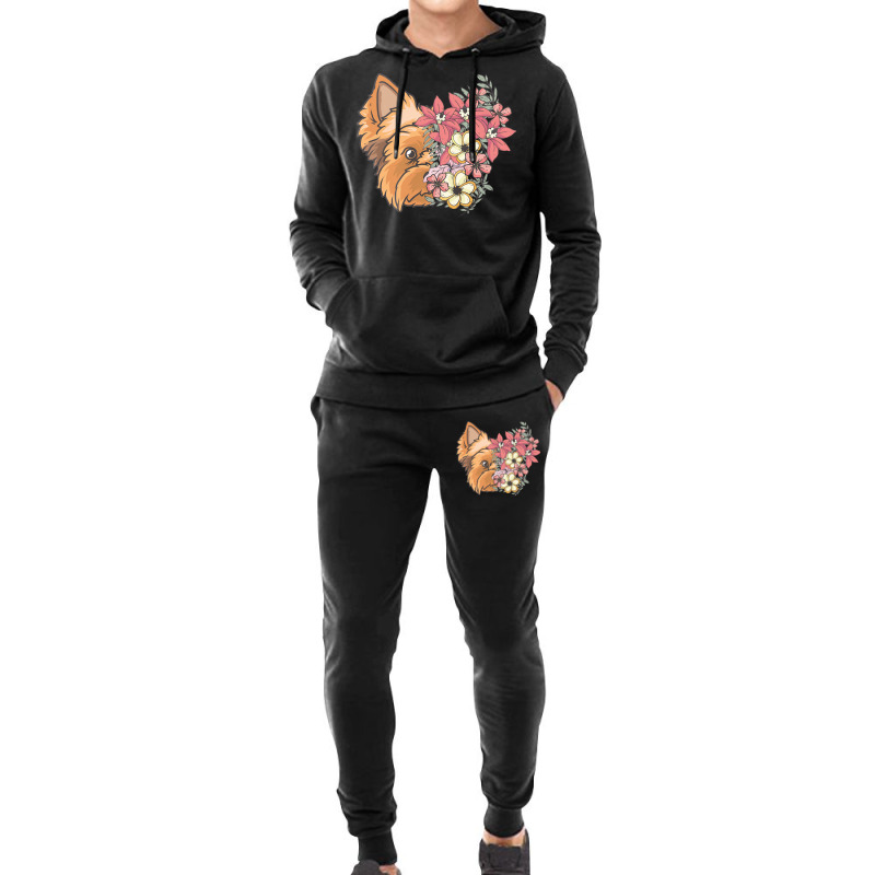 Yorkie T  Shirt Yorkshire Terrier With Flowers T  Shirt Hoodie & Jogger set by tremblayalbin995 | Artistshot