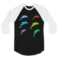 Dolphin Illustration 3/4 Sleeve Shirt | Artistshot