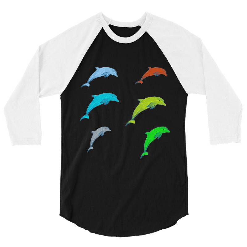 Dolphin Illustration 3/4 Sleeve Shirt | Artistshot