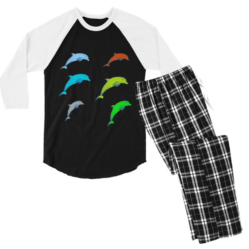 Dolphin Illustration Men's 3/4 Sleeve Pajama Set | Artistshot