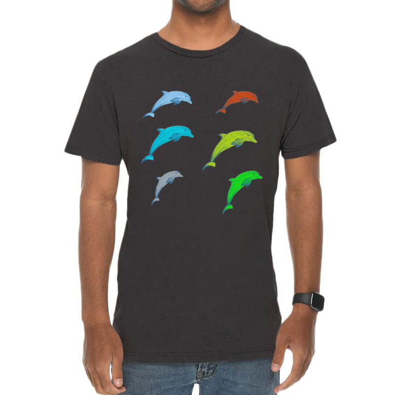 Dolphin Illustration Vintage T-shirt | Artistshot