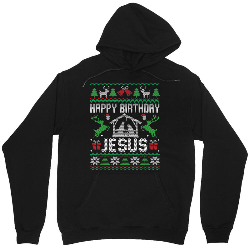 Christmas Outfit Happy Birthday Jesus Holiday Ugly Sweater Unisex Hoodie | Artistshot