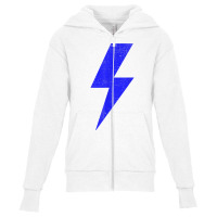 Retro Distressed Lightning Blue Bolt T Shirt Youth Zipper Hoodie | Artistshot