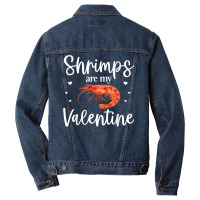 Shrimp Valentines Day Design Shrimp Lover Cool Crustacean T Shirt Men Denim Jacket | Artistshot