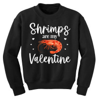 Shrimp Valentines Day Design Shrimp Lover Cool Crustacean T Shirt Youth Sweatshirt | Artistshot