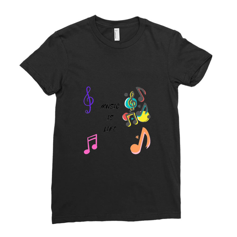 Musical Notes Ladies Fitted T-Shirt by ShannonMarieMore | Artistshot