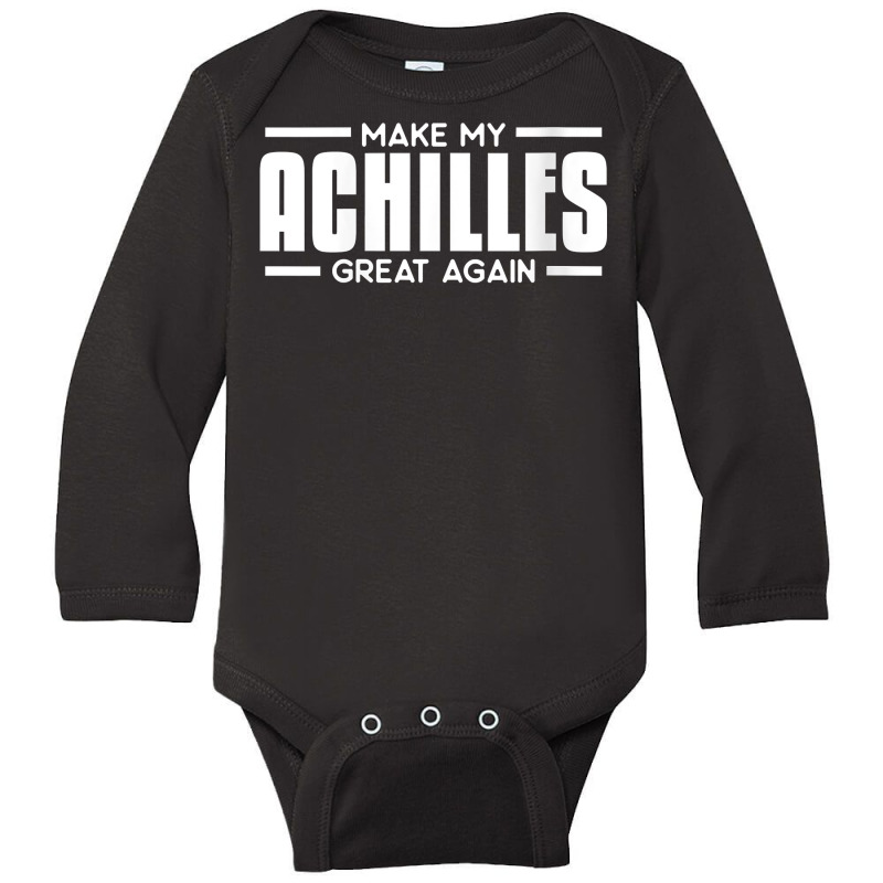 Womens Make My Achilles Great Again Funny Tendon Heel Recovery V Neck Long Sleeve Baby Bodysuit by santako | Artistshot