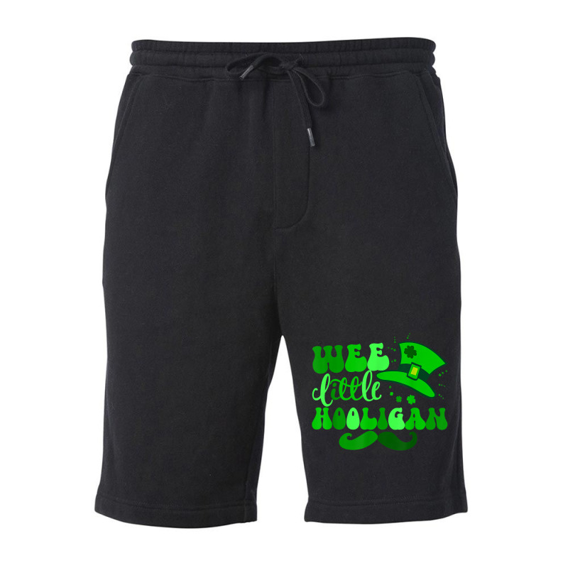 Wee Little Hooligan St Patricks Day Retro Shamrock T Shirt Fleece Short | Artistshot