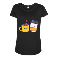 Trending Cute Coffee Cartoon Maternity Scoop Neck T-shirt | Artistshot